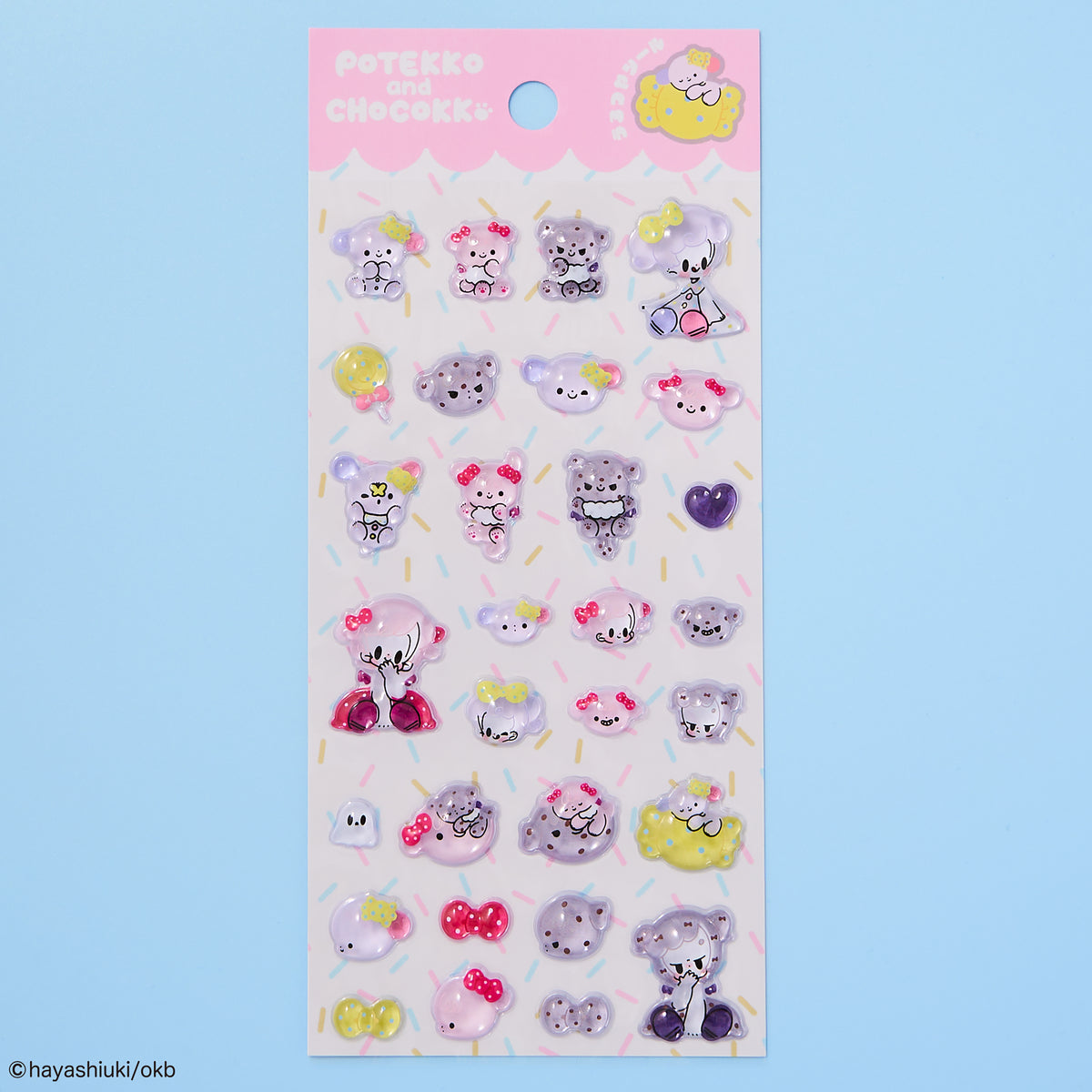 Potekko & Chocokko "Uru-Tsuya Seal" (3D Glossy Stickers) - Hayashi Uki -