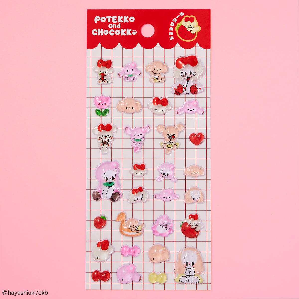Potekko & Chocokko "Uru-Tsuya Seal" (3D Glossy Stickers) - Hayashi Uki -