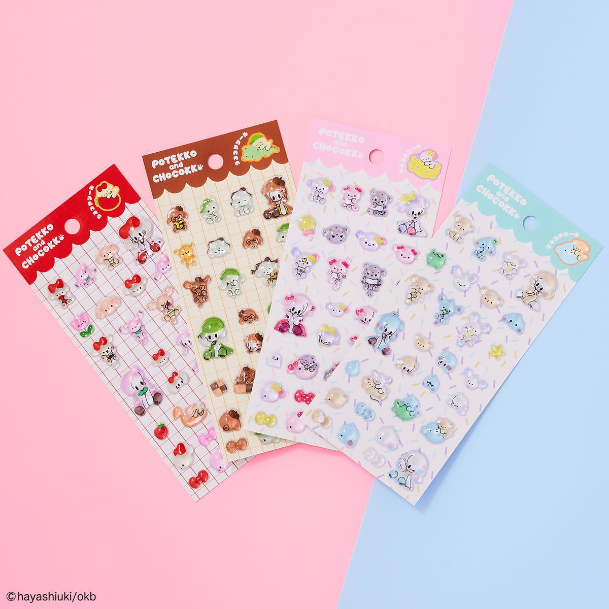 Potekko & Chocokko "Uru-Tsuya Seal" (3D Glossy Stickers) - Hayashi Uki -