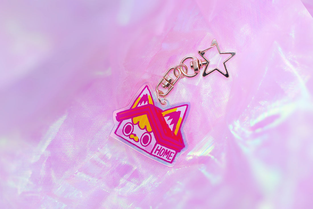 Acrylic keychain ~Sweet home cat~