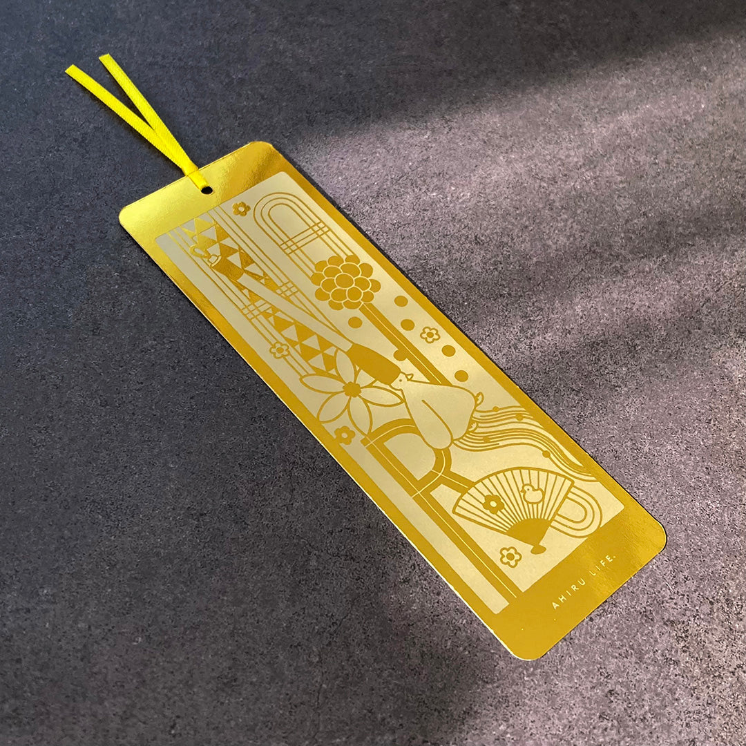 Foil-Printed Bookmark &amp; Ballpoint Pen Set 【AHIRU LIFE.】