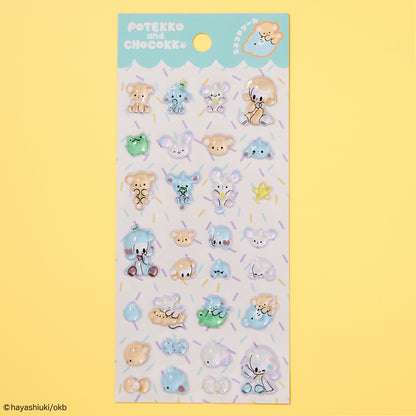Potekko &amp; Chocokko "Uru-Tsuya Seal" (3D Glossy Stickers) - Hayashi Uki -