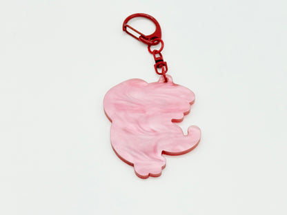 Muscular Shrimp Marble Acrylic Keychain
