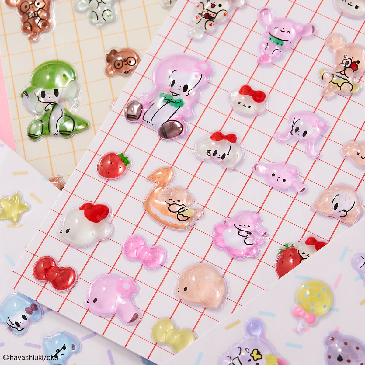 Potekko &amp; Chocokko "Uru-Tsuya Seal" (3D Glossy Stickers) - Hayashi Uki -
