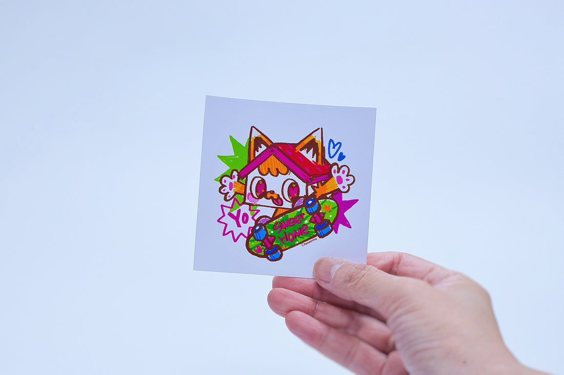 Sweet home cat sticker - 1 [skateboard]