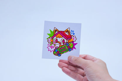 Sweet home cat sticker - 1 [skateboard]