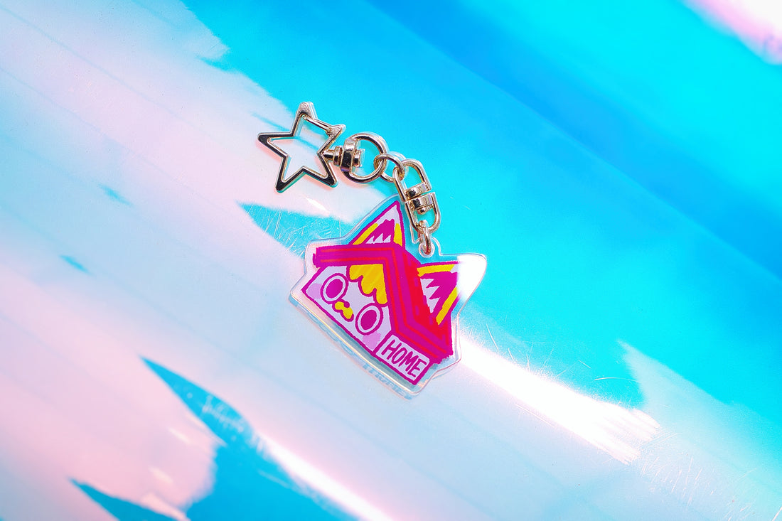 Acrylic keychain ~Sweet home cat~