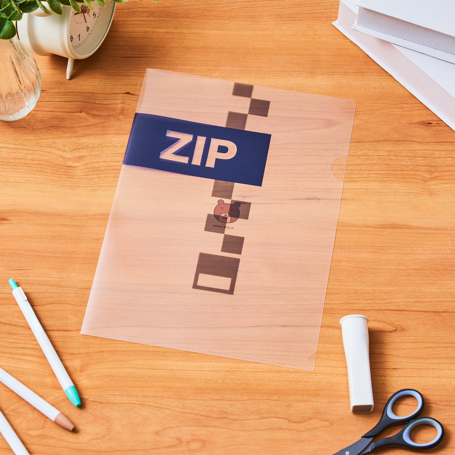 せきの　A4クリアファイル　zip