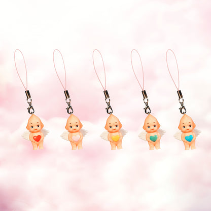 3.5cm heart Kewpie strap (Pink)